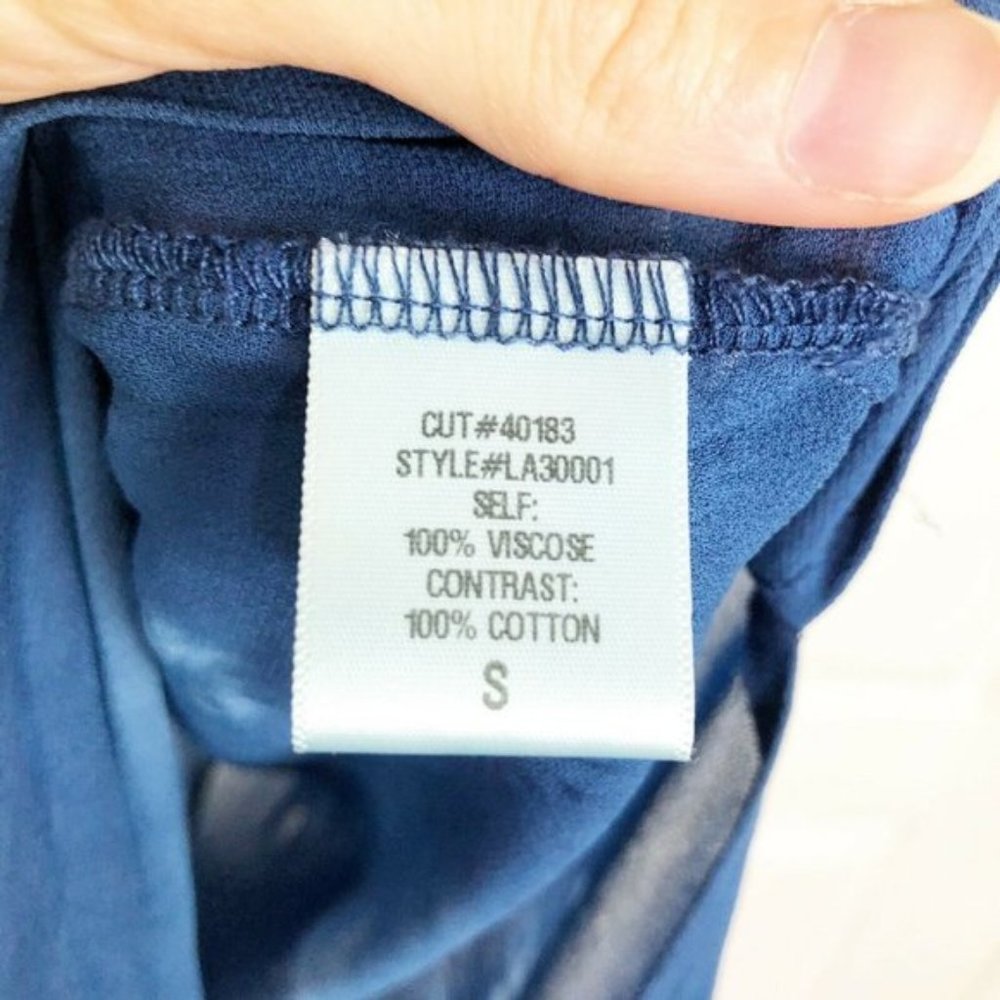 LACAUSA Dad's Shirt Dress Indigo Tie Dye Maxi S - Picture 5 of 6